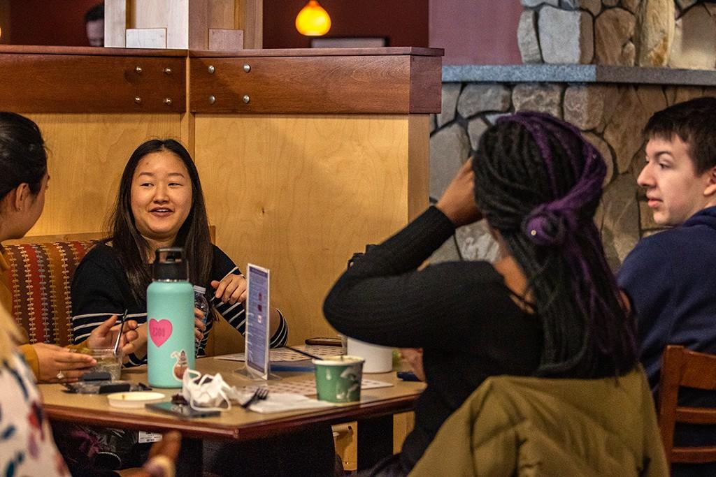 Students playing Bingo in the Nor'easter Cafe